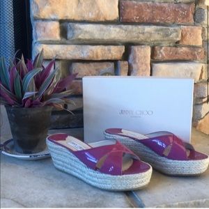 Jimmy Choo Pink Platform Wedge Sandal